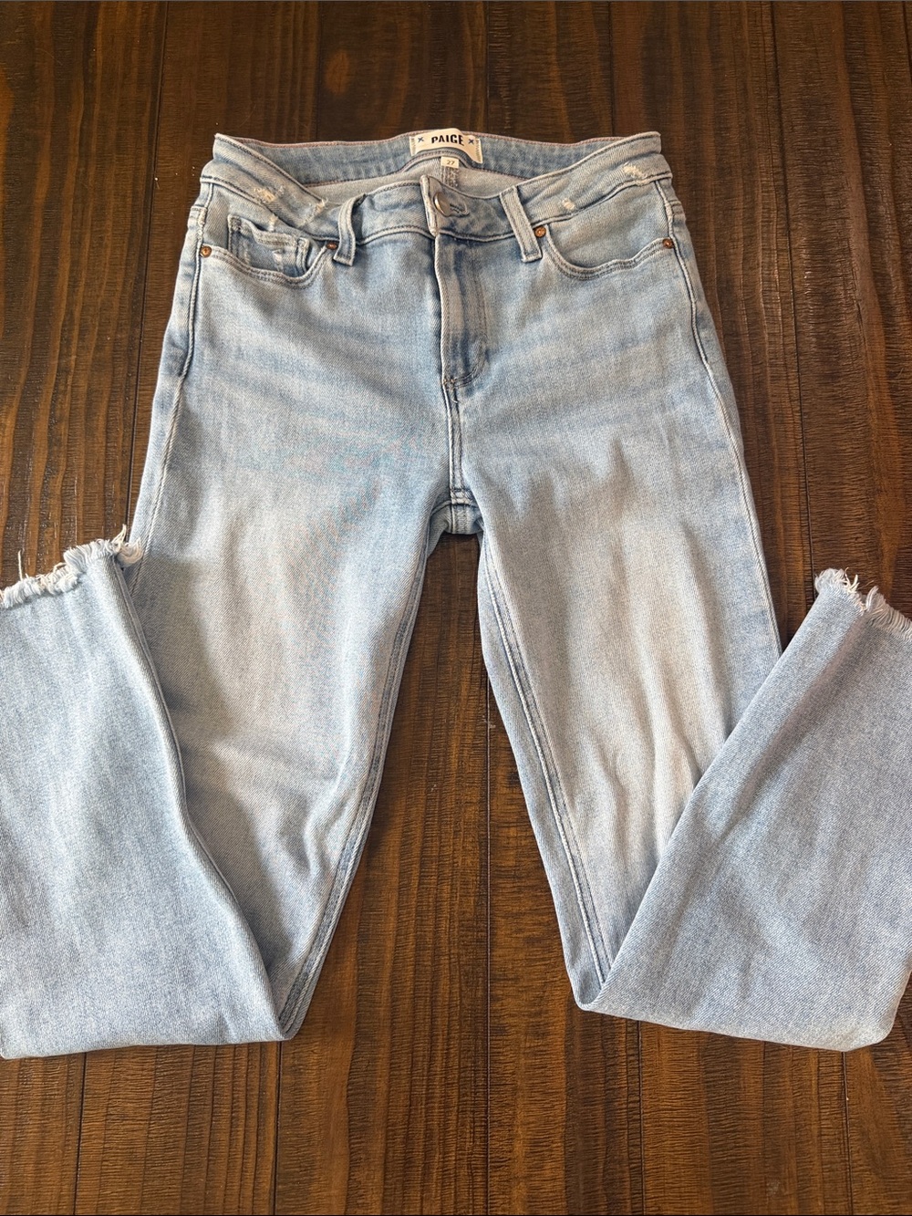 PAIGE Light Wash High-Rise Skinny Jeans